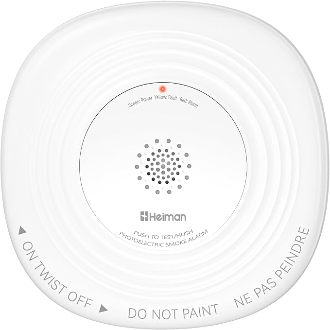 Heiman Smoke Detector 10-Year Sealed Battery Powered, UL 217 10th Certified by HEIMAN