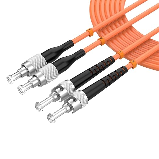 OM1 FC to ST Fiber Optic Cable, 50M/164FT Multimode Duplex 62.5/125µm Fiber by lidkew