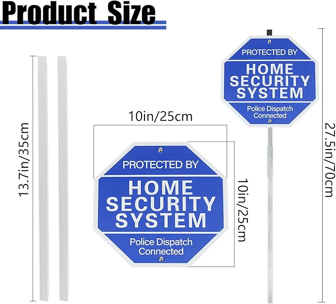 2-Pack Protected By Home Security System Signs - Image 2