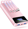 OHOVIV Portable Charger Power Bank 50000mAh Battery Pack, 22.5W Fast Charging PowerBank with Built in Cables,Travel Essential USB-C Portable Phone Charger for iPhone Samsung Pixel Android iPad-Pink by OHOVIV