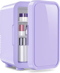 OSTBA Mini Fridge for Skincare, 6 Liter/8 Can 110V AC/DC Portable Thermoelectric Cooler Refrigerators for Bedroom, Skincare, Beverage, Office, Dorm Room and Car, Purple by OSTBA