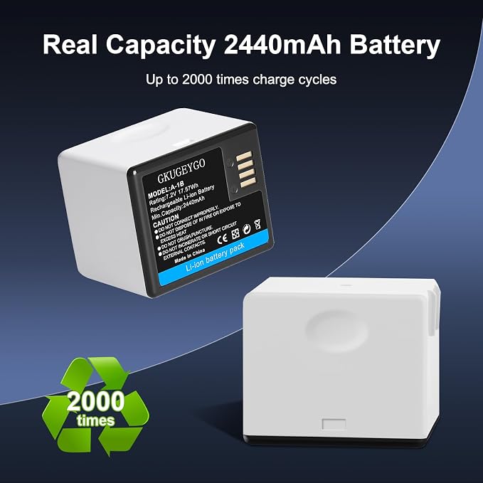 2-Pack A-1 A-1B A-1C Battery for Arlo Pro, Pro 2, Replacement Rechargeable - Image 4