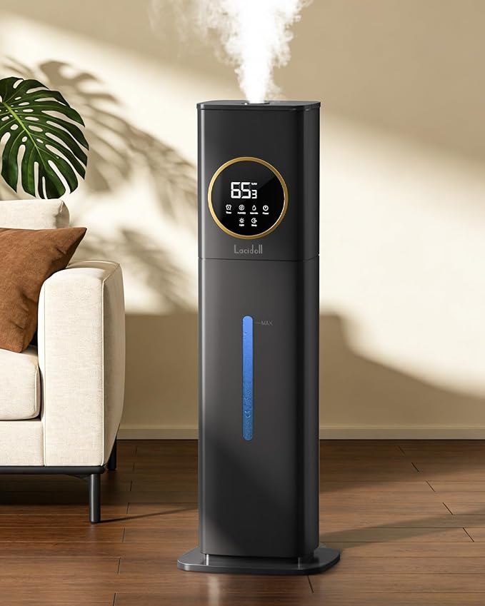 Humidifiers for Bedroom, 2.1Gal/8L Humidifier large room with Essential Oil Diffuser, Top Fill Whole House Cool Mist Humidifiers for Plants Baby Kids Adults(Black) by Bigcapacitybigpeaceofmind