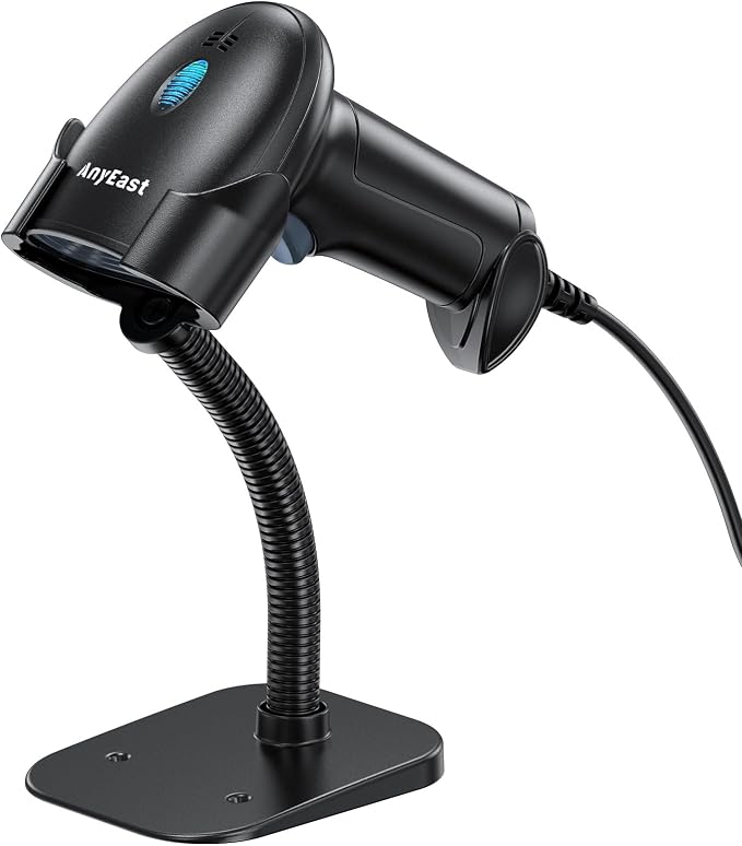 Barcode Scanner with Stand, USB Wired Inventory 2D 1D QR Code Scanner by Anyeast