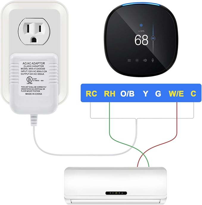Hotop 24 Volt C Wire Adapter for Smart Thermostat, UL Listed 16.5ft Long Power - Image 4
