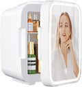 OSTBA Skincare Fridge Mini Fridge for Bedroom with Dimmable LED Mirror, 4Liter/6 Cans Cooler and Warmer for Makeup, Cosmetic, Beauty, Portable Refrigerator for Bedroom, Vanity, Office and Car by OSTBA