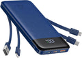 charmast 20000mAh Portable Charger with Built in Cables, 22.5W Travel Power Bank Fast Charging, USB C Cell Phone Battery Pack for iPhone 16/15/14/13/12/11 Series, iPad, Samsung, Android, Tablet by Charmast