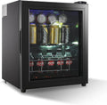 Beverage Refrigerator 75 Can Freestanding Beverage Cooler Black | Adjustable Shelving Glass Door ,for Beer Soda or Wine Perfect for Home Office or Bar by KRIBBLING
