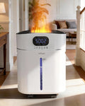 Humidifier Large Room Warm and Cool Mist, 3.2Gal/12L Humidifiers for Home 800 sq ft, Air Humidifiers for Bedroom with Diffuser & Flame Light, Whole House Humidifiers for Nursery Baby Plants, White by PureComfortPerfectHumidity