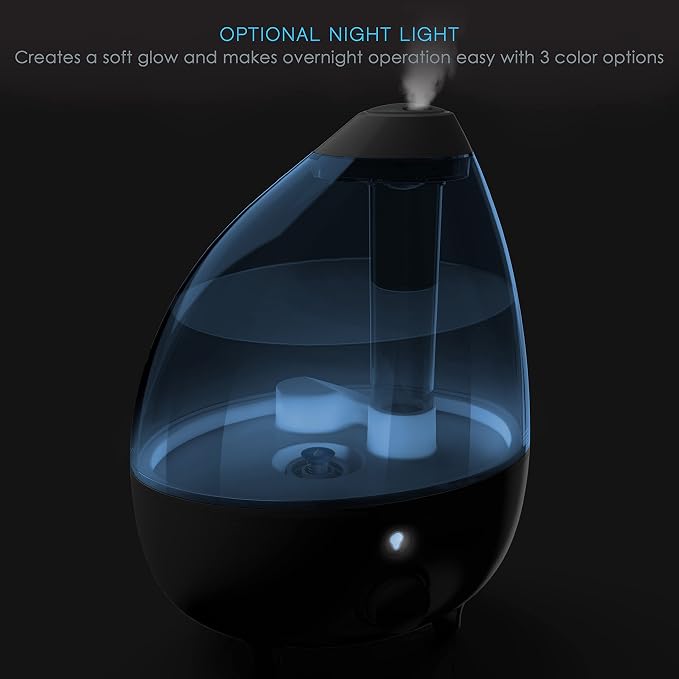 Pure Enrichment MistAire XL Ultrasonic Cool Mist Humidifier - All Day Operation for Large Rooms, 1 Gallon Tank, Variable Mist Control, Automatic Shut-Off, Whisper Quiet, and Optional Night Light - Image 6
