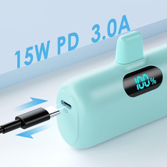 Small Portable Charger for iPhone 5000mAh, PD Fast Charging Power Bank,Mini Battery Pack Portable Phone Charger Travel Essentials for iPhone 14/14 Pro Max/13/13 Pro/12 Pro/11/XS/XR/X/8/7/6/SE Series - Image 4