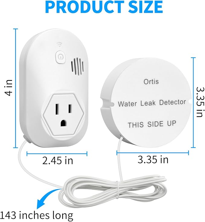 Ortis Water Alarm Leak Detector, 95 dB Loud Alarm, Prevent Serious Floods and - Image 5