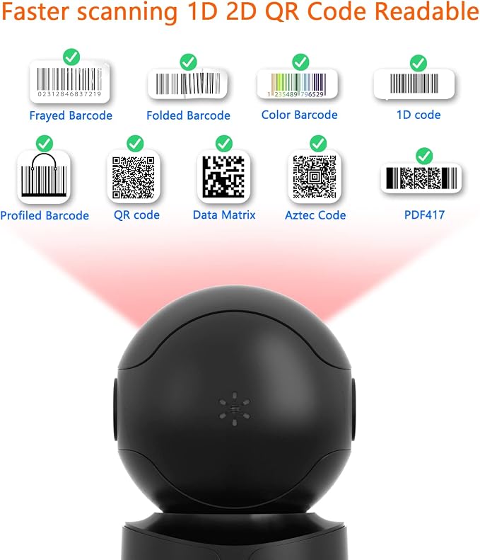 NetumScan Automatic Omnidirectional Desktop Barcode Scanner, Hands-Free USB - Image 3
