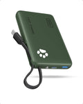 INIU 45W Power Bank, Fast Charging Portable Charger with Built-in USB C Cable, 10000mAh Small Type C Powerbank, Battery Pack for iPhone 17 16 15 14, iPad, Samsung S25 S24 etc Travel Camping, Green by INIU