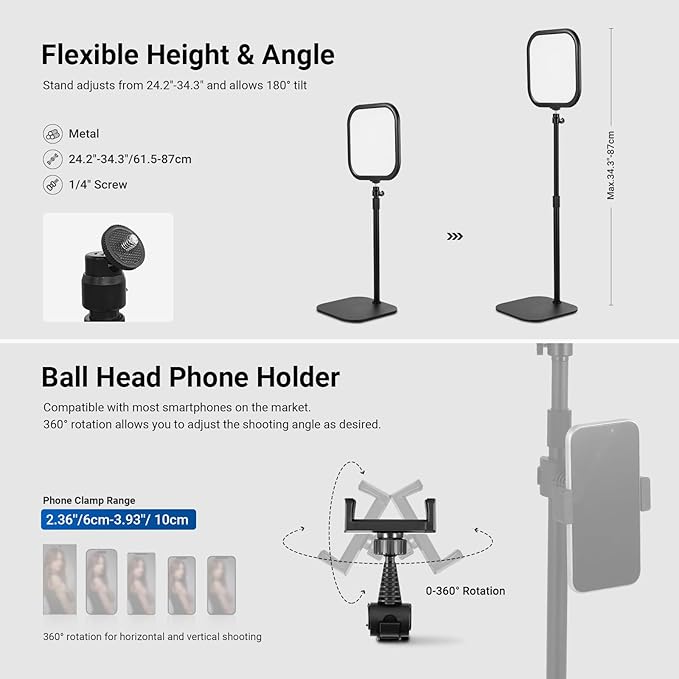 NEEWER Basics 10.8" Video Conference Lighting, 15W Bi Color Edge Lit Full - Image 5