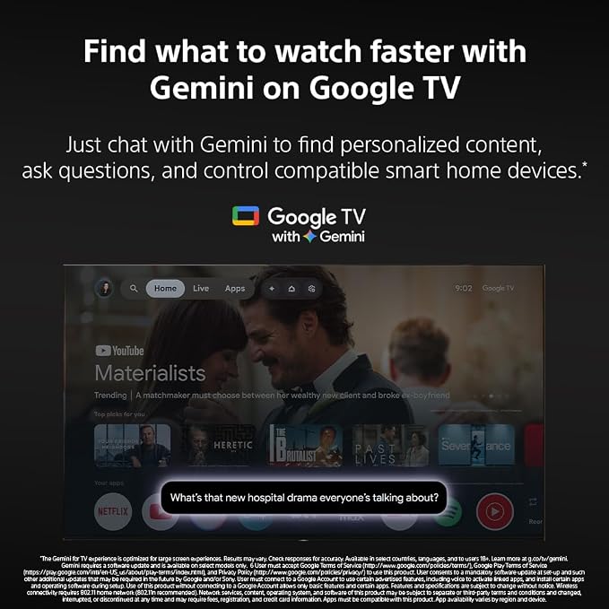 Sony 55 Inch BRAVIA 3 II LED 4K HDR Smart Google TV with Gemini K-55XR30M2 | XR Processor with AI Technology, Dolby Vision/Atmos, 120Hz Refresh Rate, 4K movie credits included, 4xHDMI 2.1, PS5 Features - Image 15