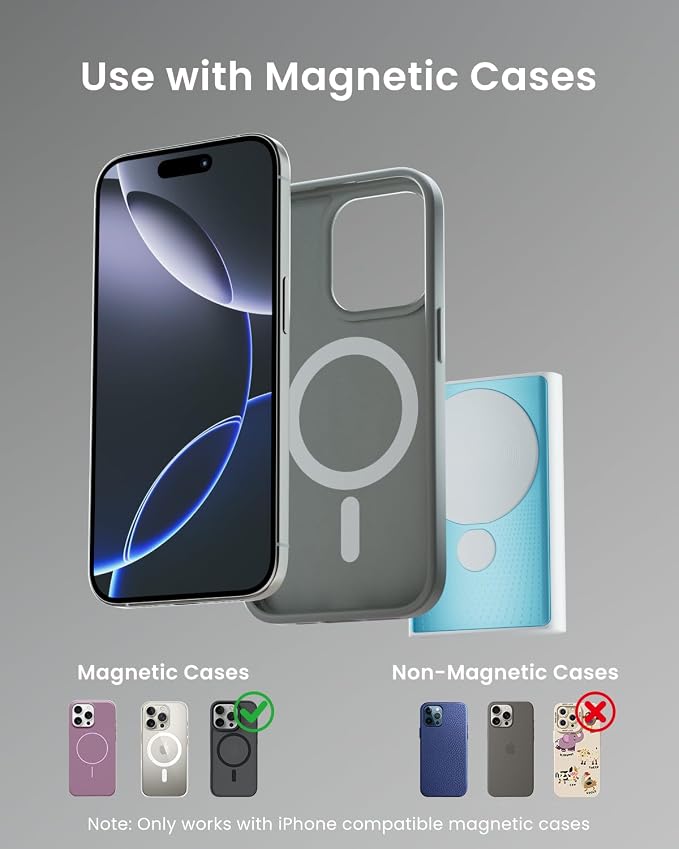 Kesguar Magnetic Portable Charger, 10000mAh 22.5W PD Super Fast Charging Wireless Power Bank. Ultra-Strong Magnet, USB C in&Out Battery Pack for Magsafe, iPhone 17/16/15/13/12 Pro Series, Blue - Image 8