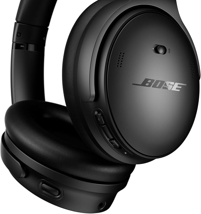 Bose QuietComfort Headphones - Wireless Bluetooth Headphones, Active Over Ear Noise Cancelling and Mic, USB-C Charging, Deep Bass, Up to 24 Hours of Playtime, Black - Image 3