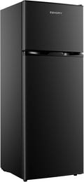 EUHOMY 7.4 Cu.Ft. Refrigerator with Freezer, 2 Door Fridge, Adjustable Thermostat，Large Capacity, Refrigerator for Kitchen/Dorm/Office/Apartment - Food Storage or Cooling drinks, Black by EUHOMY