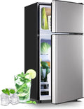 2.4 Cu.Ft Small Refrigerator with Freezer Dorm Mini Fridge Removable Plastic Shelves Ideal for Home, Office,Dormitory Silver by DEMULLER