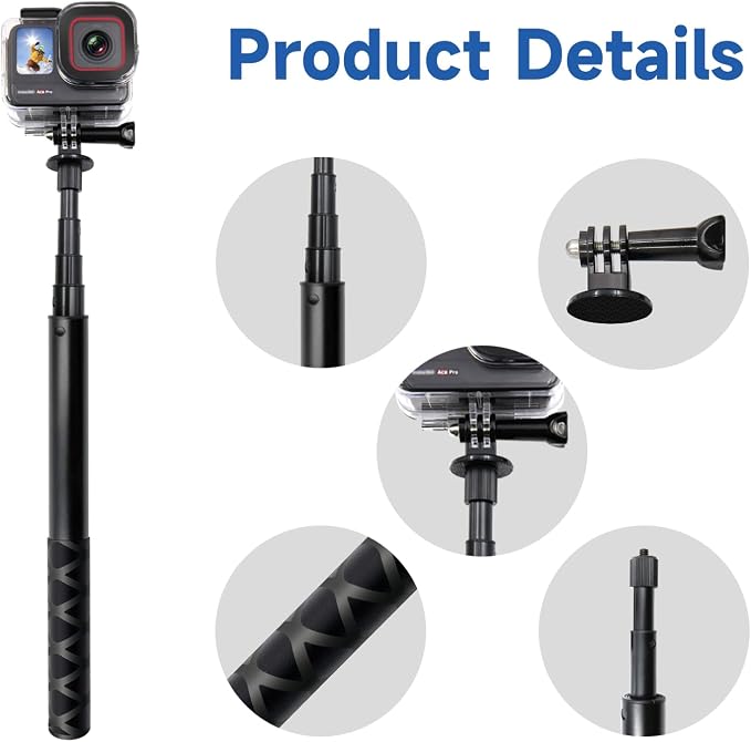 45.2 Inch/115cm Monopod Extension Invisible Selfie Stick Compatible - Image 6