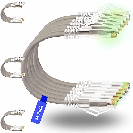 Rapink Patch Cables Cat6/ Cat6a 1ft Slim, Cat6a Ethernet Patch Cable 10G Support by Rapink