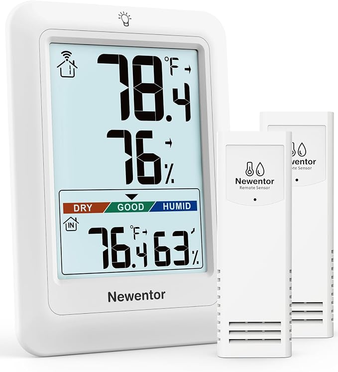 Newentor Indoor Outdoor Thermometer Wireless, Weather Station by Newentor