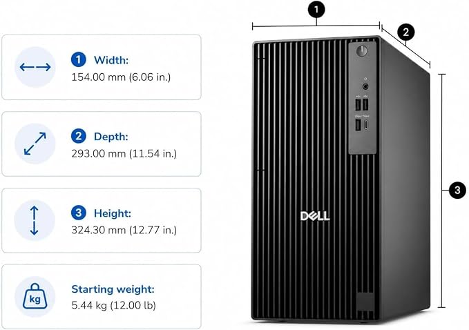 Dell Pro Tower QCT1250 Business Desktop Computer, Intel 14-Core Ultra 5 up to 5.0GHz, 2026 Copilot AI, 16GB DDR5 RAM, 512GB PCIe SSD, 4K Dual Monitor Support, HDMI, Windows 11 Pro - Image 6