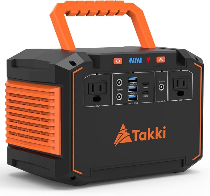 Takki 300W Solar Generator 240Wh Portable Power Station with 40W Foldable Solar Panel Power Bank with 110V AC Outlet USB DC for Emergency CPAP Outdoor Camping Home Use Blackout - Image 7