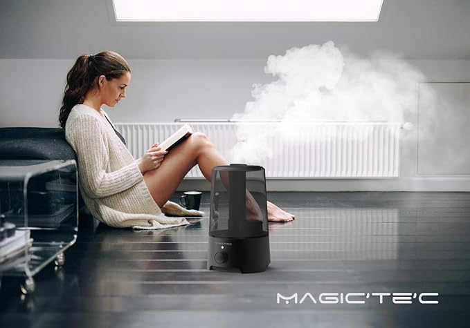 Magictec Cool Mist Humidifier, 2.5L Essential Diffuser for Bedroom and Baby, Adjustable Mist Output, Auto Shut Off, Super Quiet 360 Nozzle - Lasts Up to 24 Hours, Black - Image 6