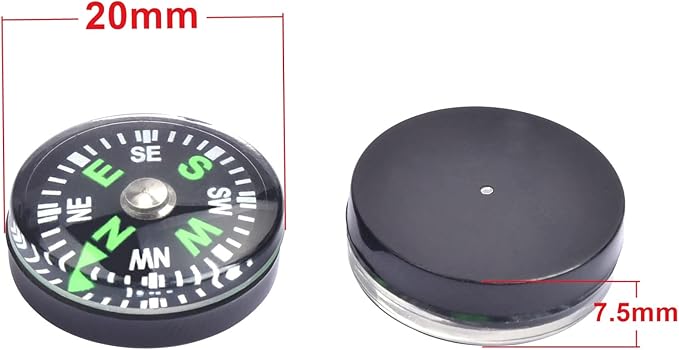 20 Pack Button Compass Mini Pocket Oil Filled Compass Dia. 20mm | - Image 3