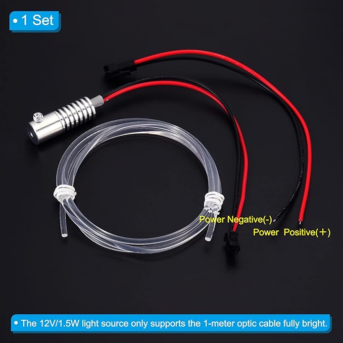 PATIKIL 3mm 1m PMMA Side Glow Fiber Optic Cable Kit, - Image 4