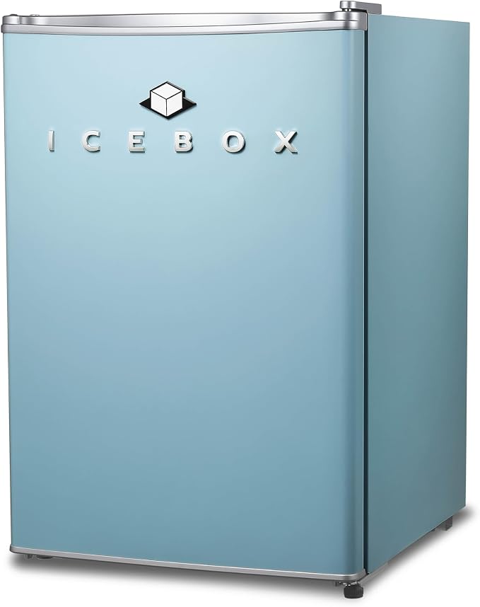 ICEBOX 2.5 Cu. Ft. Compact Refrigerator, ENERGY STAR Certified Small Refrigerator, Single Door Mini Fridge with Chiller Compartment, R600a Refrigerant, IBCR25SLT, Slate Blue by ICEBOX
