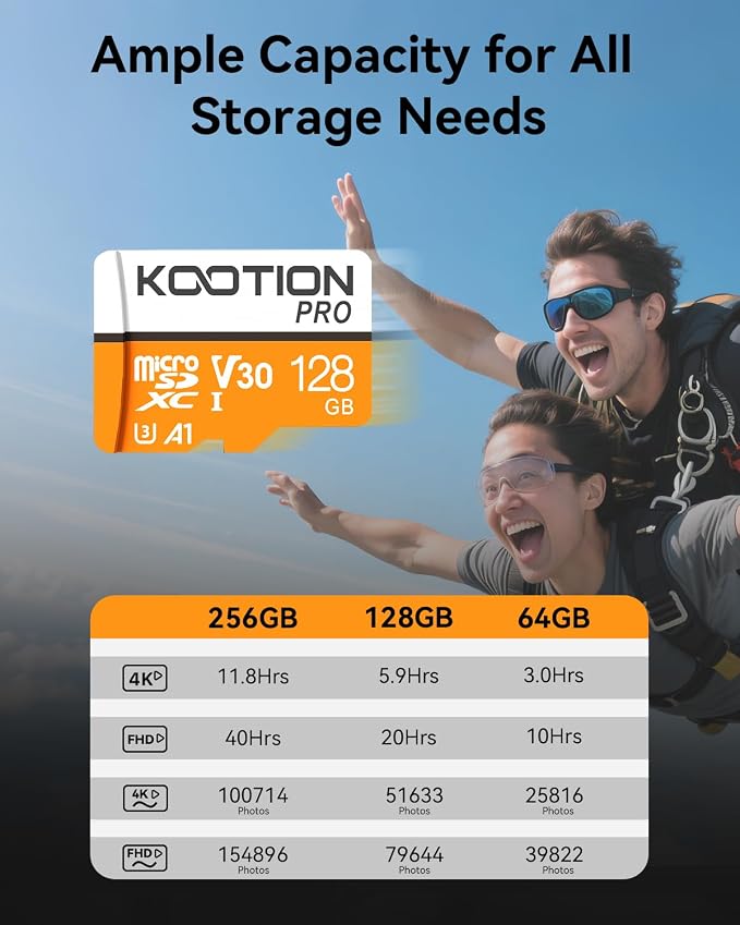 KOOTION 128GB Micro SDXC UHS-I U3 V30 A1 Memory Card - Image 6