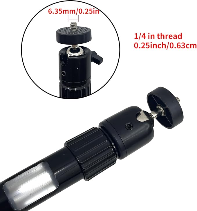 Universal 1/4" Swivel Mini Ball Head Tripod Mount 360 Degree Rotating Adapter - Image 5