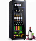 Anypro Beverage Refrigerator Cooler 4.5 Cu.Ft, Mini Fridge with Freeze with Glass Door for Soda Beer or Wine, Small Drink Dispenser Machine for Home Office Bar, 7 Temperatures, Adjustable Shelves by Anypro