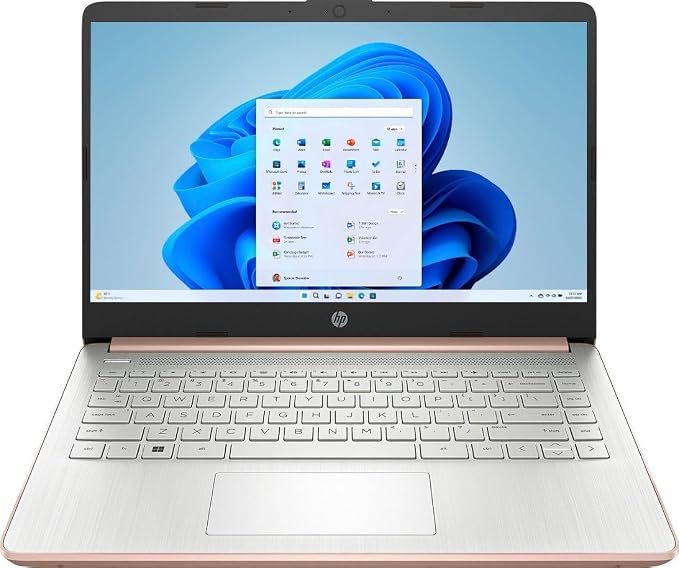 HP 14" HD (1366 x 768) Display Laptop, Intel Celeron N4120, 1.1GHz, 4GB Memory, 128GB eMMC, Windows 11 Home in S Mode, Rose Gold, 14-dq0762dx (Renewed) by Amazon+Renewed