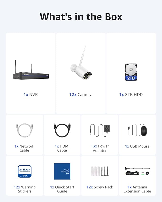 ANNKE Wireless Security Camera System 2TB Hard Drive, 16CH 4K WiFi NVR Kit - Image 9