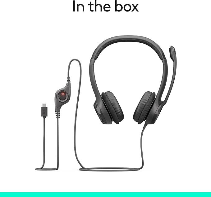 Logitech H391 Wired Headset PC/Laptop Stereo Headphones - Graphite | Stereo headphones for PC or laptop, in-line controls, works with Chromebook - Image 10