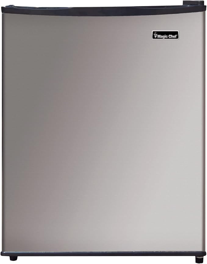 Magic Chef 2.4 Cu Ft All Refrigerator E-Star | 2.4-Cu. Ft. Mini Fridge, Stainless Steel by MagicChef