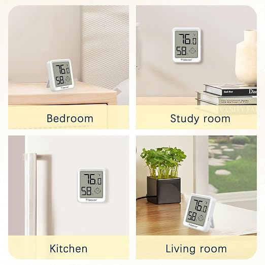 Geevon 6 Pack Mini Digital Hygrometer Gauge Indoor Thermometer – LCD Monitor - Image 8