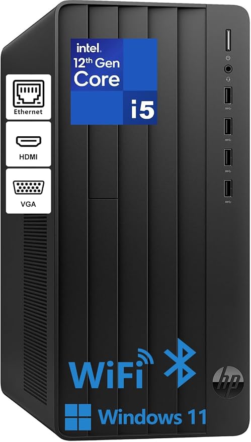 HP Pro Tower Desktop for Business & Home, Intel i5-12500 Processor, 16GB RAM, 512GB SSD, Intel UHD Graphics 770, Wi-Fi 6, Bluetooth 5.3, Windows 11 Home by Unknown