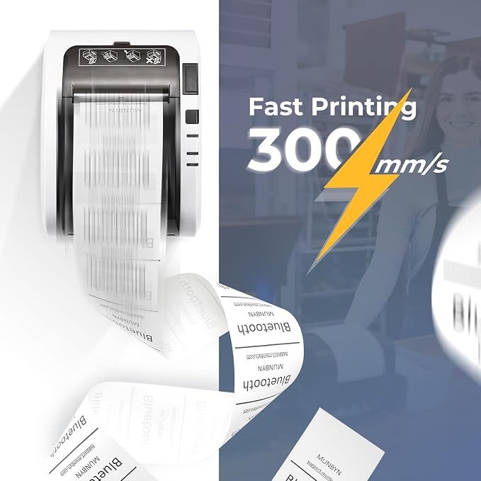 MUNBYN Bluetooth Thermal Receipt Printer P047, 80mm POS Printer, Thermal Printer - Image 2