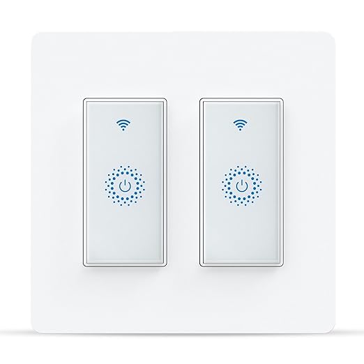 Milfra Smart Switch, Smart Light Touch Switch 2 Gang, Double Smart WiFi Light by Milfraoffersyouasmarthome