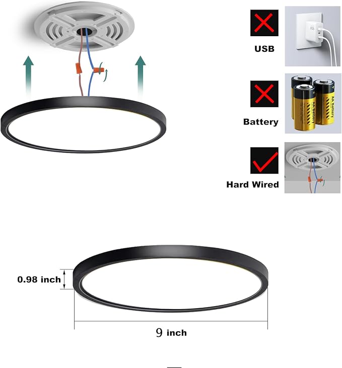 9 Inch Motion Sensor Ceiling Light Indoor, Motion Sensor Fixture Indoor - Image 2