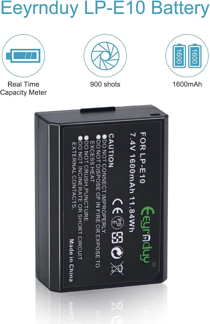 1-Pack of LP-E10 Battery for Canon EOS Rebel T6 T7 T5 T3, Kiss X50 X70 - Image 3