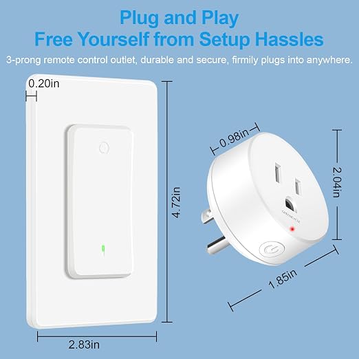 Greencycle Wireless Remote Control Outlet Plug Switch Kit, Remote Light Switches - Image 9