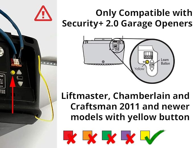 LiftMaster 883LMW Wall-Mounted Wired Push Garage Door Opener and Doorbell Button - Image 3