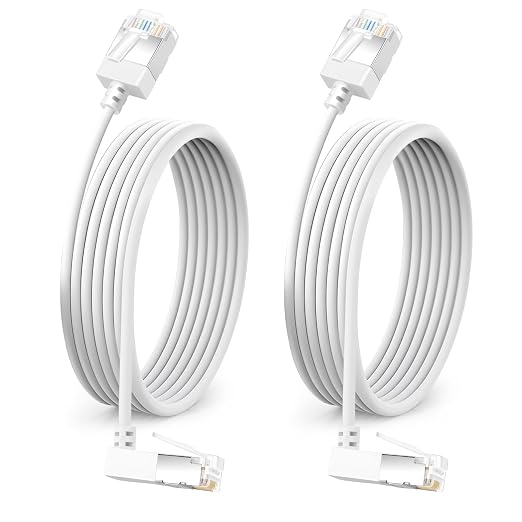 Flexible Cat 6A Ethernet Cable 270° Up Angled 6.6 Feet 2Pack, 10Gbps High-Speed by DUTEVOLNS