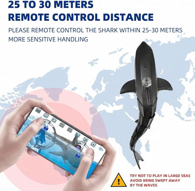 Remote Control Shark Pool with HD Underwater Camera, 2.4G Electric RC Fish Boat - Image 6